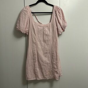Blush Pink Puff Sleeve Dress